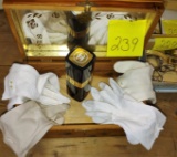 VINTAGE JEWELRY BOX with GLOVES & CHANEL PERFUME - PICK UP ONLY