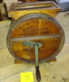 ANTIQUE WHITE CEDAR CYLINDER CHURN
