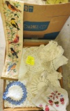 VINTAGE DOILIES & CROSS STITCH BIRD WALL ART