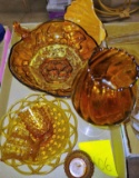 VINTAGE AMBER GLASSWARE -  PICK UP ONLY
