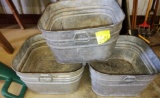 3 LARGE GALVANIZED TUBS - PICK UP ONLY