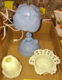 VINTAGE CUSTARD GLASS & SOUTHERN BELLE LAMP - PICK UP ONLY