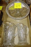 VINTAGE CAKE STAND & PITCHERS - PICK UP ONLY