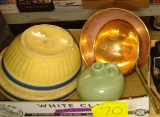 STONEWARE & COPPER (mixing bowl has chip) - PICK UP ONLY