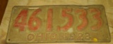 1923 LICENSE PLATE