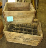 ANTIQUE WOODEN ADVERTISING CRATES 