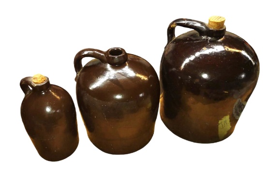 1800's STONEWARE GRADUATED JUGS - PICK UP ONLY