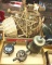 WOODEN BASKETS, ETC & SILVERPLATE - PICK UP ONLY