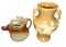 VINTAGE WELLER CAMEO ROSE VASE & AUSTRIAN STAG CREAMER - PICK UP ONLY