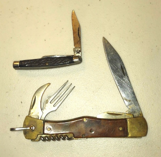 VINTAGE POCKET KNIVES with CUTLERY
