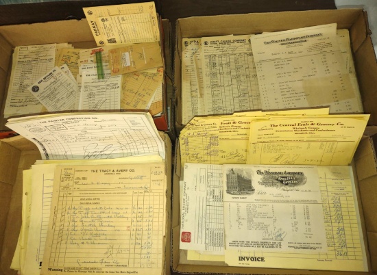 LARGE LOT OF VINTAGE 1940's MANSFIELD, OHIO STORE RECEIPTS