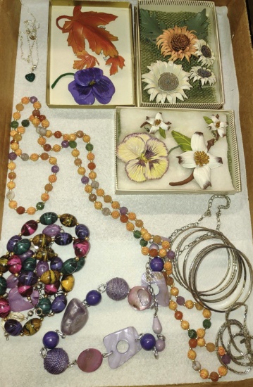VINTAGE LEATHER JEWELRY, ETC.