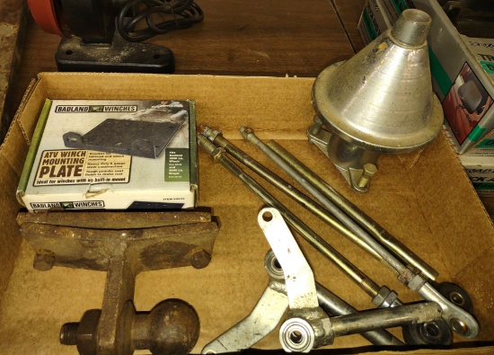 VINTAGE WHEEL BALANCER,WINCH MOUNTING PLATE, HITCH, ETC. - PICK UP ONLY