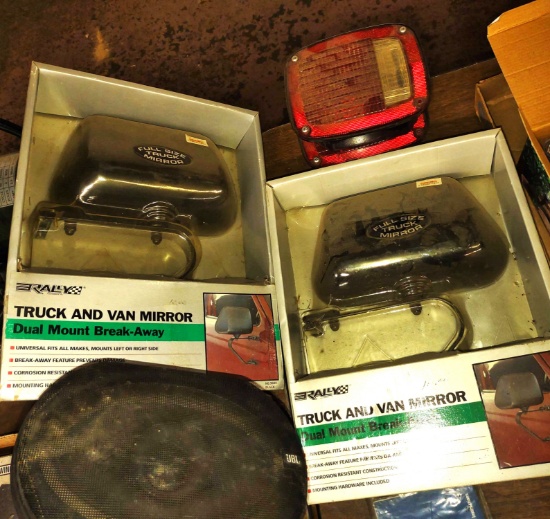 NEW RALLY BREAK MIRRORS FOR TRUCK or VAN, TAIL LIGHTS, ETC. - PICK UP ONLY