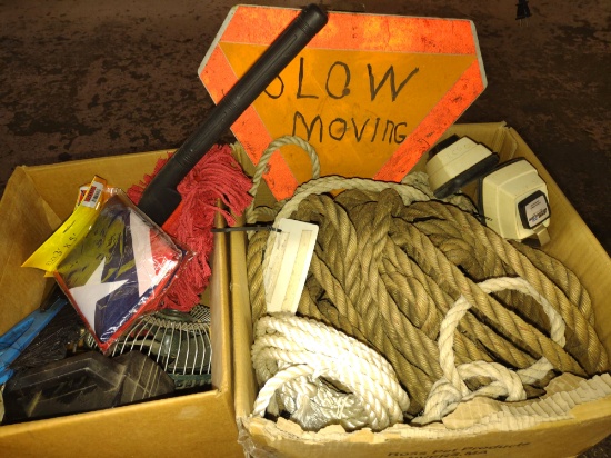 ROPE, SLOW MOVING SIGN & MISCELLANEOUS ITEMS  - PICK UP ONLY