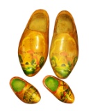 VINTAGE DUTCH WOODEN SHOES with CHILD