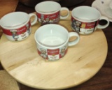 CAMBELL's SOUP MUGS & WOODEN LAZY SUSAN -  PICK UP ONLY
