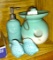 CERAMIC TURQUOISE BIRDHOUSE, FISH S&P & SOAP DISPENSER - PICK UP ONLY