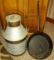 DECORATIVE GALVANIZED MILK CAN & SKILLET - PICK UP ONLY