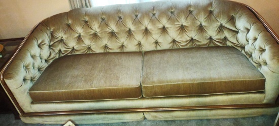 VINTAGE VELOUR TUFTED SOFA (VERY NICE CONDITION) - PICK UP ONLY