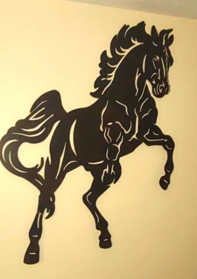 METAL CUT-OUT STALLION DECOR - PICK UP ONLY