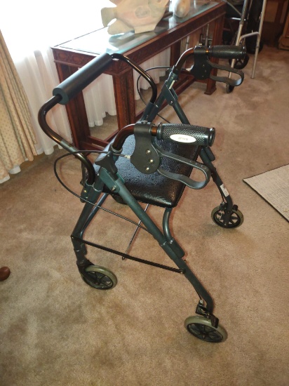 ROLLING WALKER with SEAT & BRAKES (ROLLATOR) - PICK UP ONLY