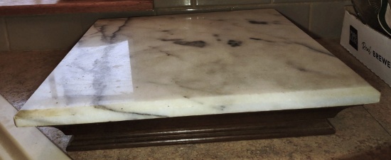 MARBLE CUTTING BOARD with WOODEN BASE - PICK UP ONLY