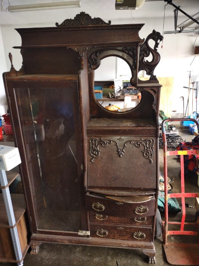 ANTIQUE SECRETARY BOOKCASE "AS IS" - PICK UP ONLY