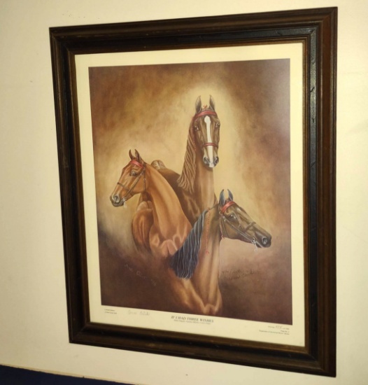 1978 SIGNED "IF I HAD 3 WISHES " HORSE PRINT BY ANN CRICK 405/1000 - PICK UP ONLY