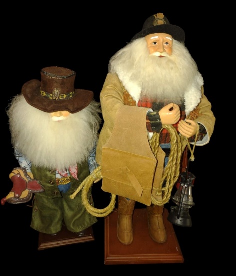 2 SANTA CLAUS COWBOYS - PICK UP ONLY