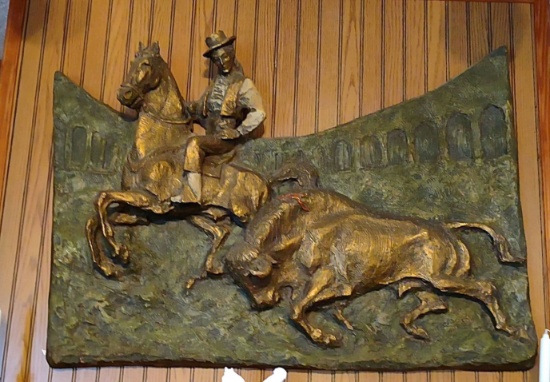 LARGE 1960's J. SEGURA MATADOR 3D FIBERGLASS WALL ART (30" X 42") PICK UP ONLY