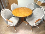 KITCHEN TABLE & ROLLING CHAIRS - PICK UP ONLY