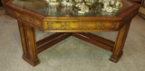 VINTAGE GORDON's ORIENTAL GLASS TOP COFFEE TABLE- PICK UP ONLY
