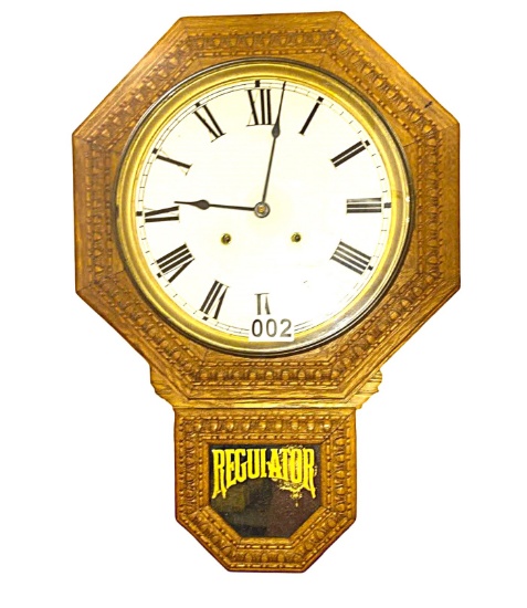 ANTIQUE KITCHEN REGULATOR WALL CLOCK (KEY WIND) - PICK UP ONLY