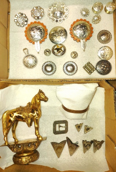 WESTERN BRIDLE & TACK ACCENTS, COLLAR TIPS, TROPHY TOPPER, ETC. - PICK UP ONLY
