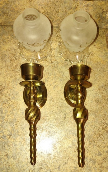 BRASS WALL SCONCES - PICK UP ONLY