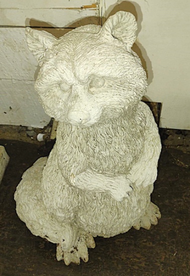 CONCRETE RACCOON GARDEN STATUE - PICK UP ONLY