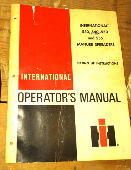 VINTAGE IH 530-555 MANURE SPREADERS OPERATOR'S MANUAL