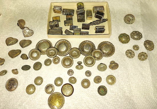 VINTAGE ENGRAVED WESTERN SILVER ACCENTS