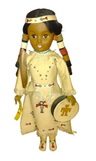 VINTAGE 18" NATIVE AMERICAN INDIAN DOLL