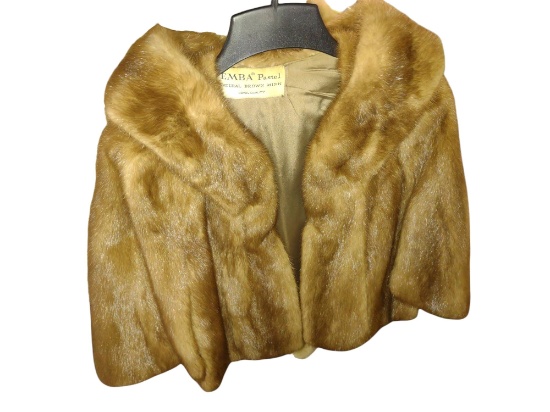 VINTAGE EMBA NATURAL MINK SHAWL