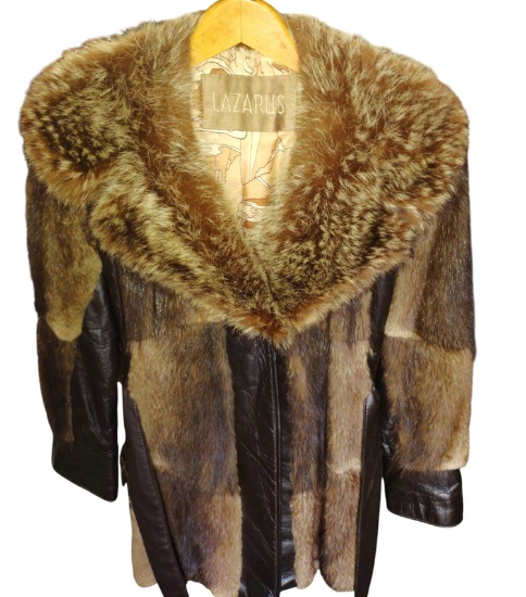 VINTAGE LAZARUS FUR & LEATHER COAT