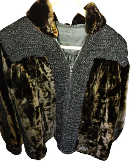 VINTAGE FUR & KNIT SECTION COAT " AS IS"