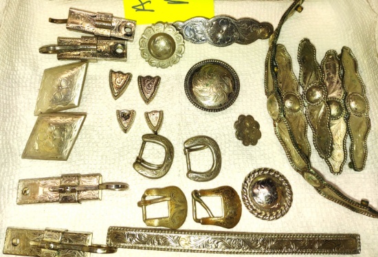 VINTAGE ALPACA MEXICO ENGRAVED WESTERN ACCENTS