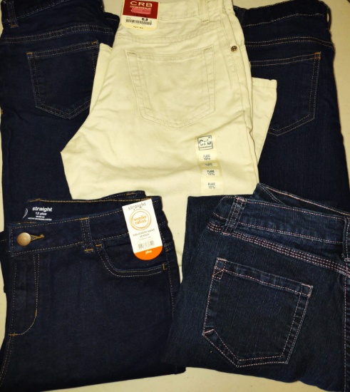GIRLS 12 1/2 NEW & LIKE NEW DENIM JEANS
