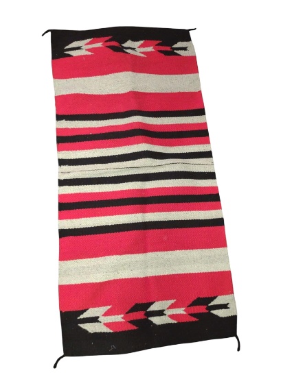 VINTAGE HAND WOVEN SOUTHWEST DOUBLE SADDLE BLANKET - PICK UP ONLY