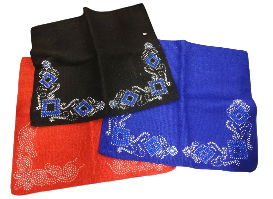 3 WOVEN TOUGH 1 NEW ZEALAND WOOL WESTERN DOTS SADDLE BLANKETS -  PICK UP ONLY