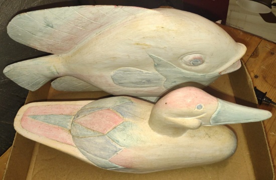 WOODEN FISH & DUCK -  PICK UP ONLY