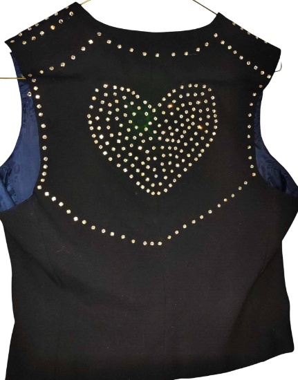 WESTERN WEAR  VEST with HEART ACCENTS - CUSTOM - LOOKS TO BE MEDIUM