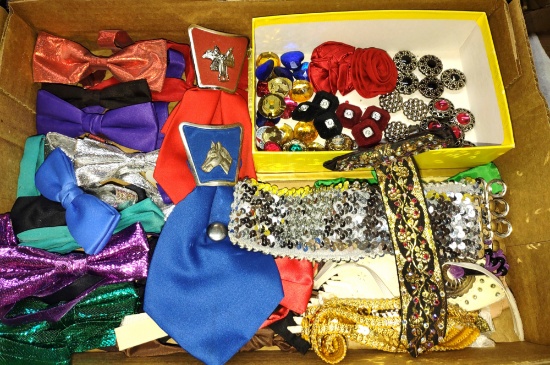 GROUP OF BOW TIES, WESTERN TIES & BUTTON ACCENTS